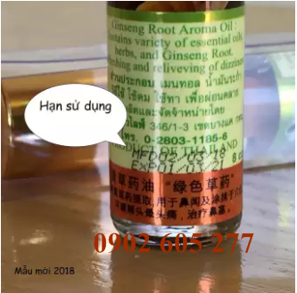 Dầu gió thảo dược lăn nhâm sâm  Green Herb Oil Thailand   8ml NEW 2018