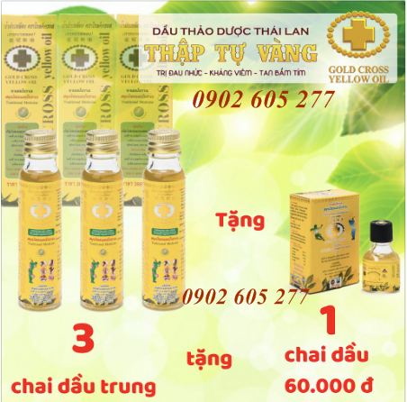 Mua Dầu thập tự vàng Thái Lan chai nhỏ 3ml  - Dầu  Gold Cross Yellow Oil 3ml